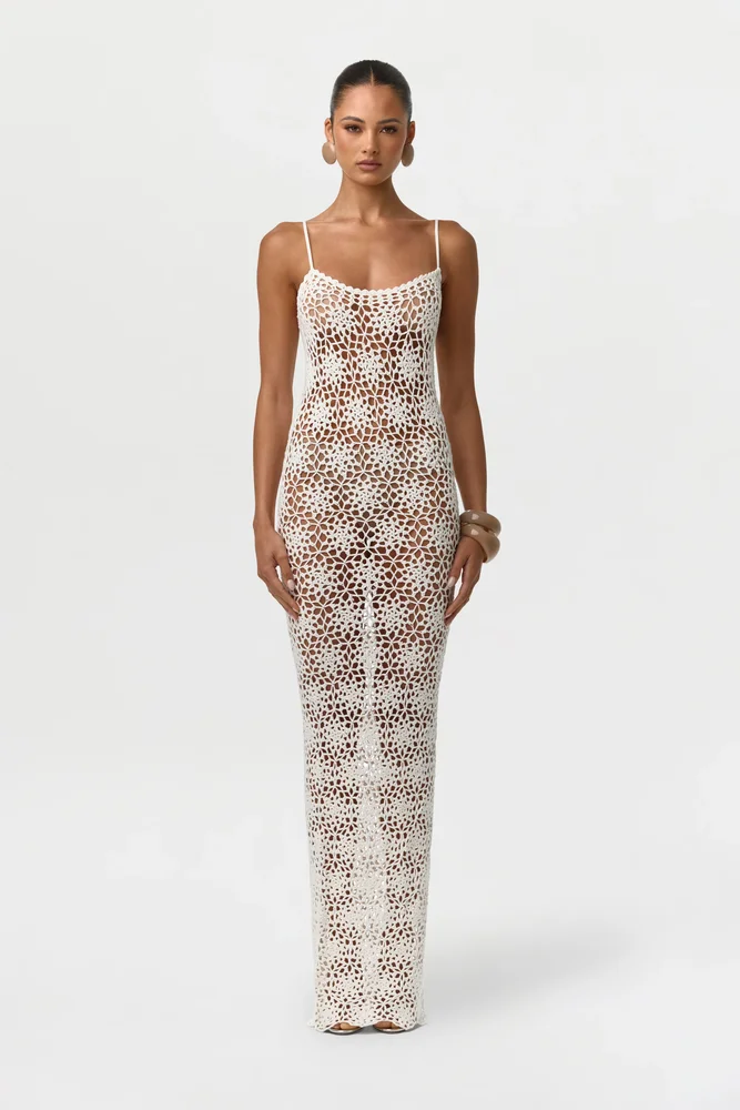 nakedwardrobe.com Knit Crochet Maxi Dress
