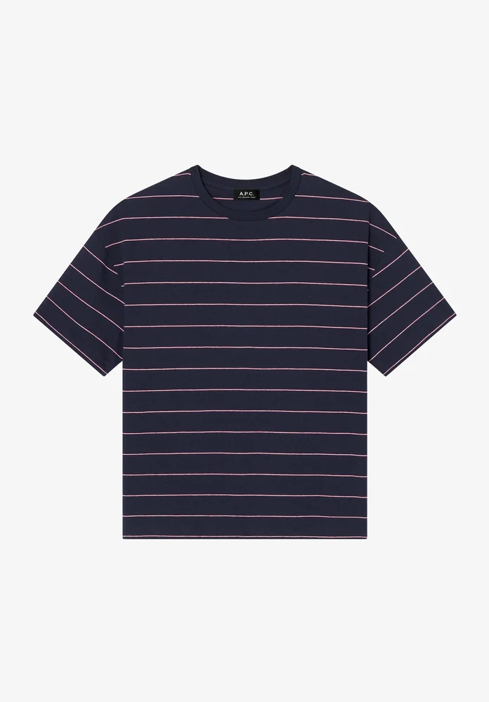 Loose T-Shirt With Pink Stripes