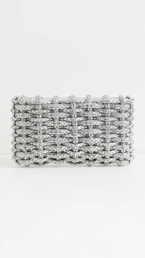 Morgan Woven Rhinestone Clutch
