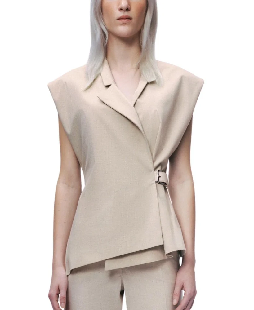 Belted Double Breasted Vest