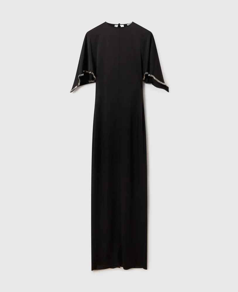 Embellished Handkerchief Dress-Black