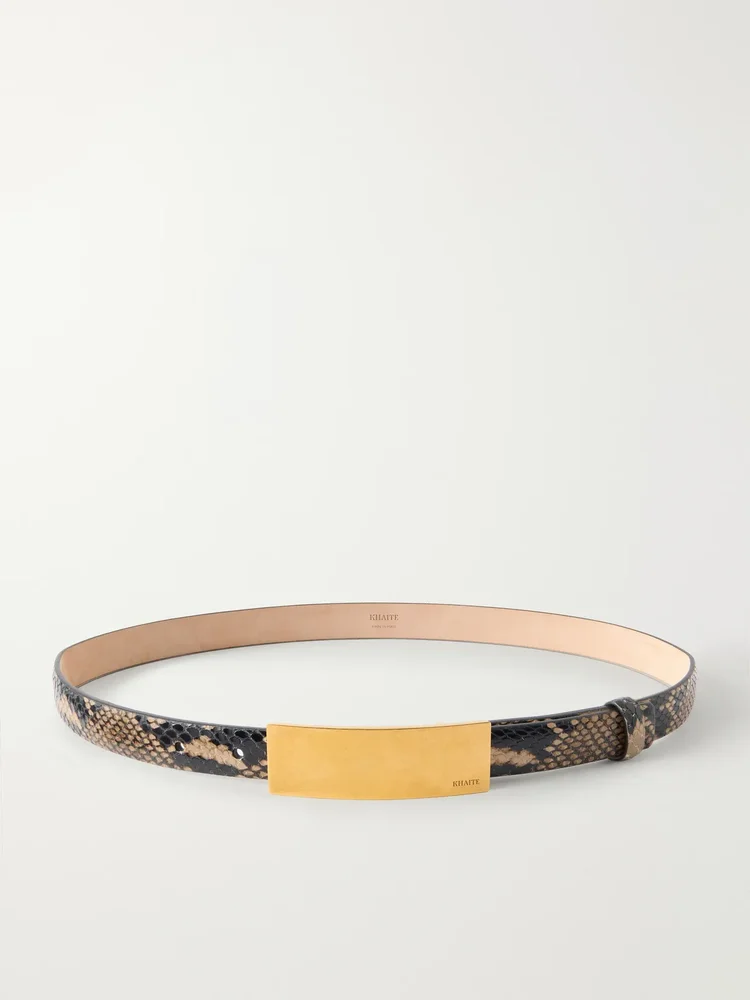 Berlin snake-effect leather belt