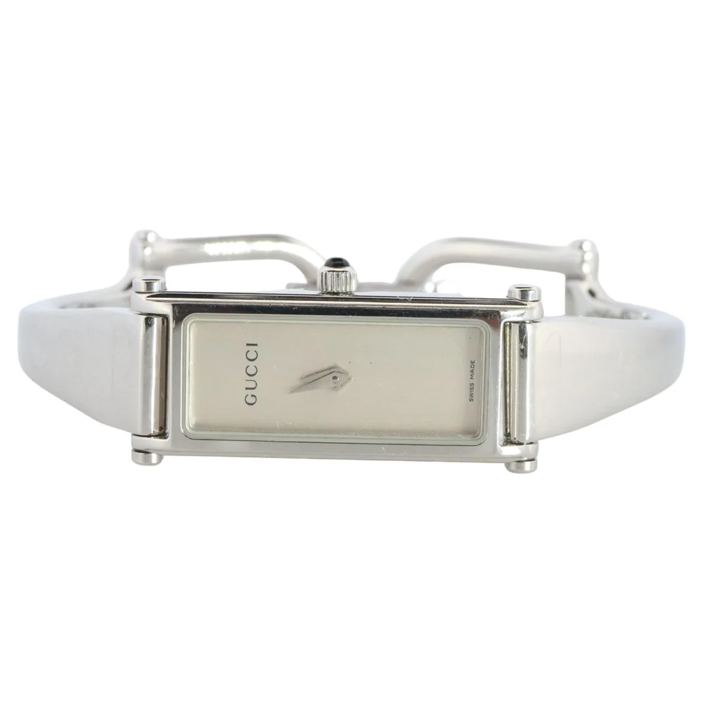 Vintage 1500L Silver Tone Silver-Dial Bangle Watch, 1990s