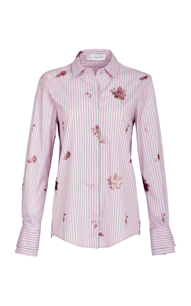 Linette Cotton-Blend Striped Blouse
