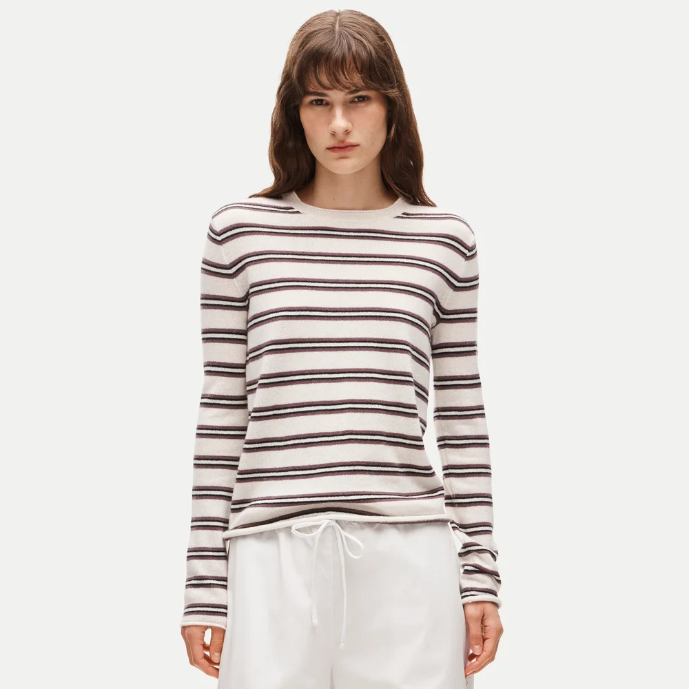 J.Crew Rolled cashmere long-sleeve sweater in stripe