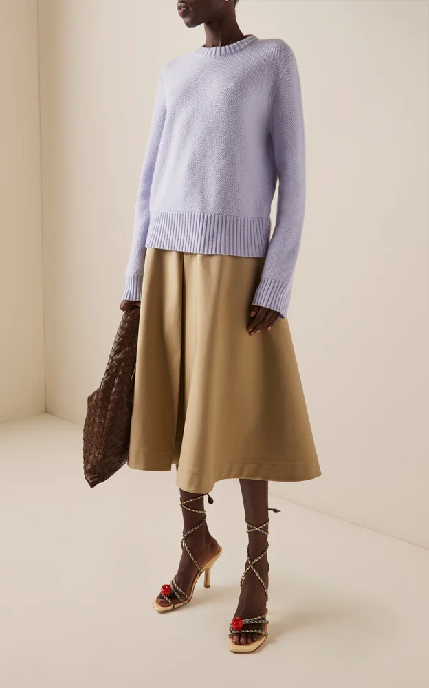Intrecciato-Knit Cashmere Sweater