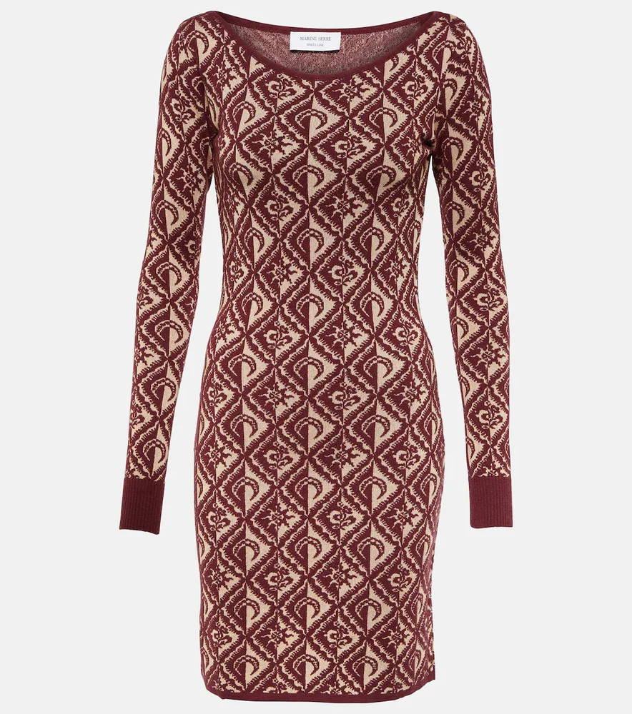 Moon Diamant jacquard wool-blend minidress