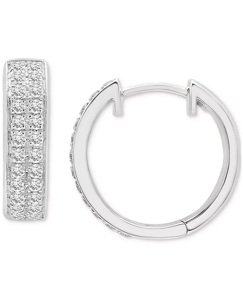 Diamond Double Row Huggie Hoop Earrings (1/2 ct. t.w.)