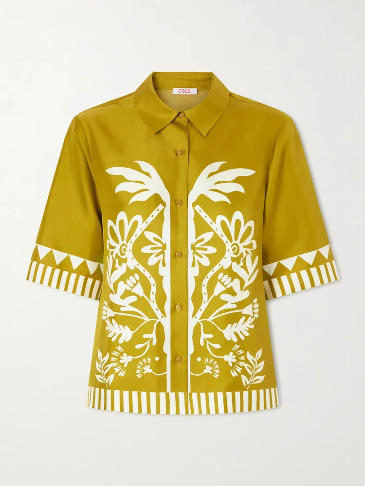 Emeraude printed silk shirt