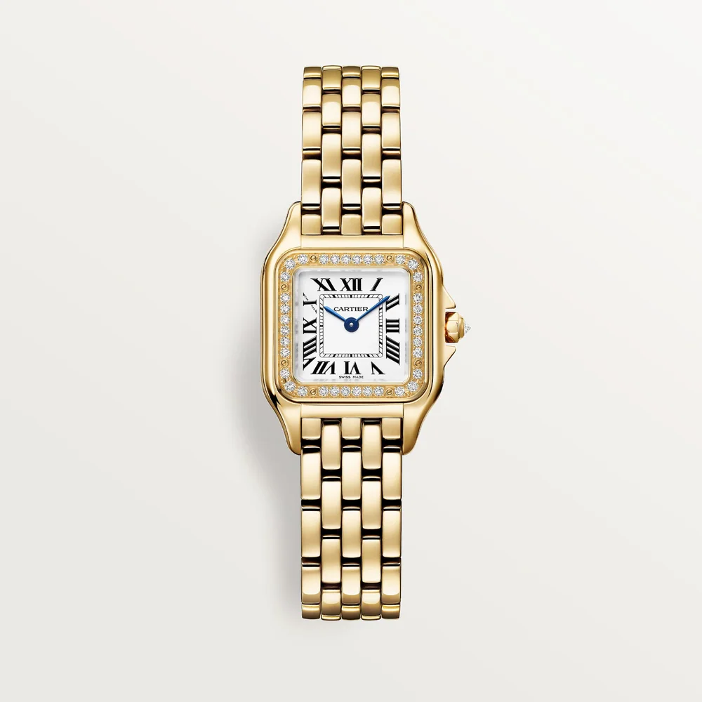 Panthère de Cartier Watch, Small Model Yellow Gold with Diamonds