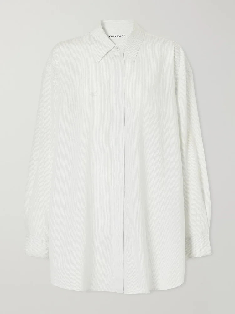 Heirloom striped Modal-blend shirt