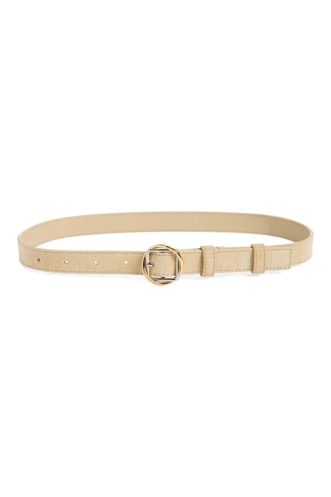 La Ceinture Salon Croc Embossed Suede Belt