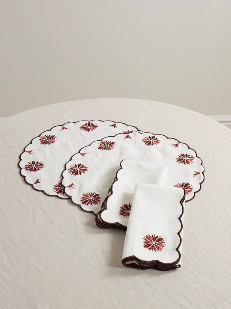 Botanica Embroidered Placemats and Napkins