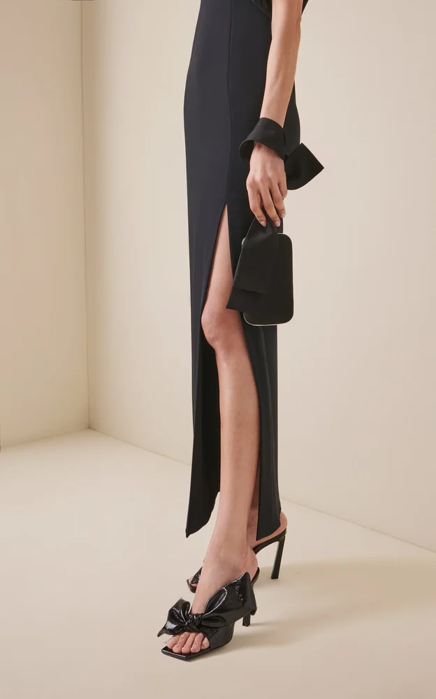 Vertical Bow Silk-Blend Minaudiere Bag