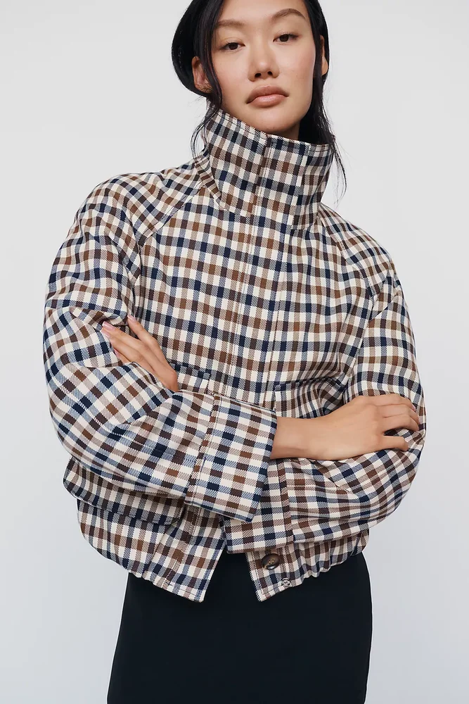 Funnel Neck Cropped Trench Coat
