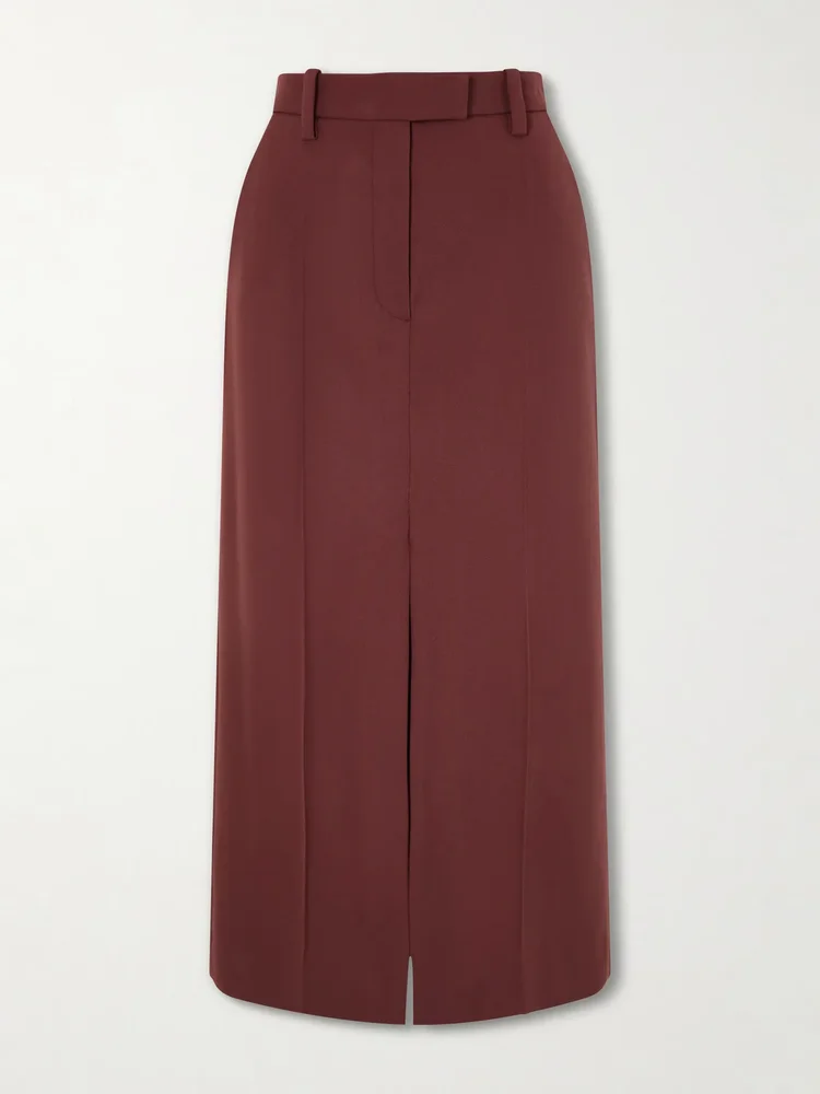 Wool midi skirt