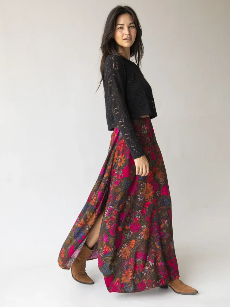Ginger Side-Slit Maxi Skirt
