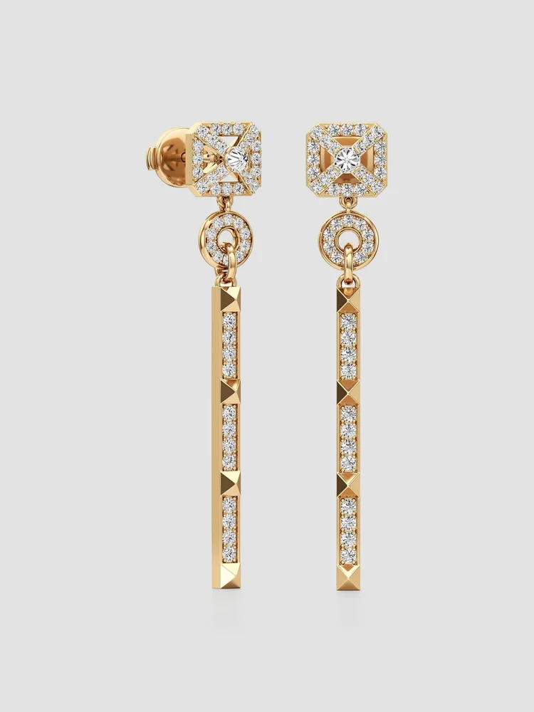 Armor 18K Yellow Gold & 0.56 TCW Lab-Grown Diamond Drop Earrings