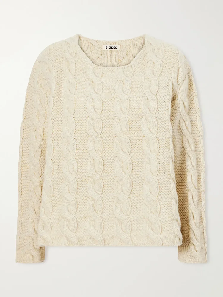 Cable-knit wool sweater