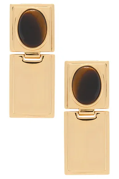 Stone Drop Hinge Earrings