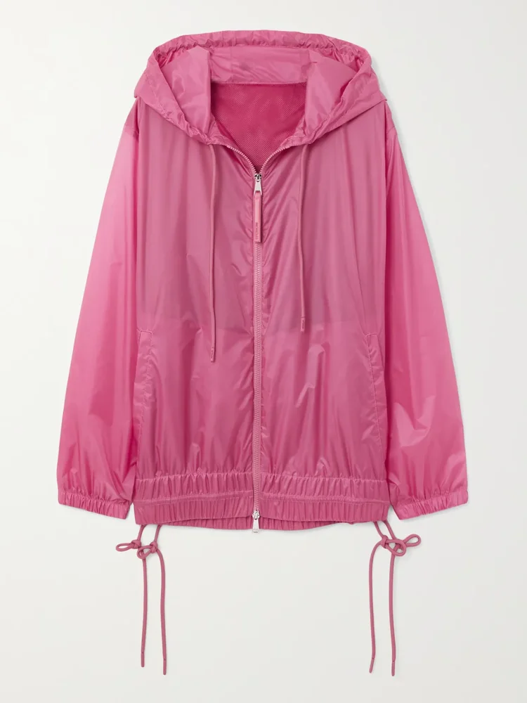 Pointu printed shell hooded jacket