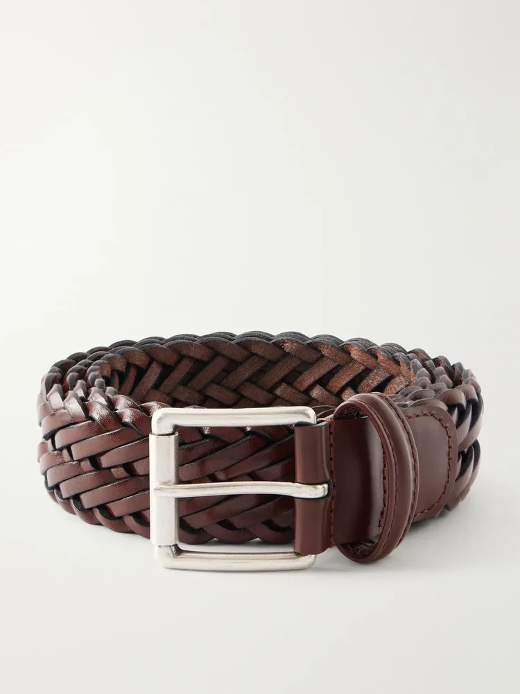 3.5cm Woven Leather Belt