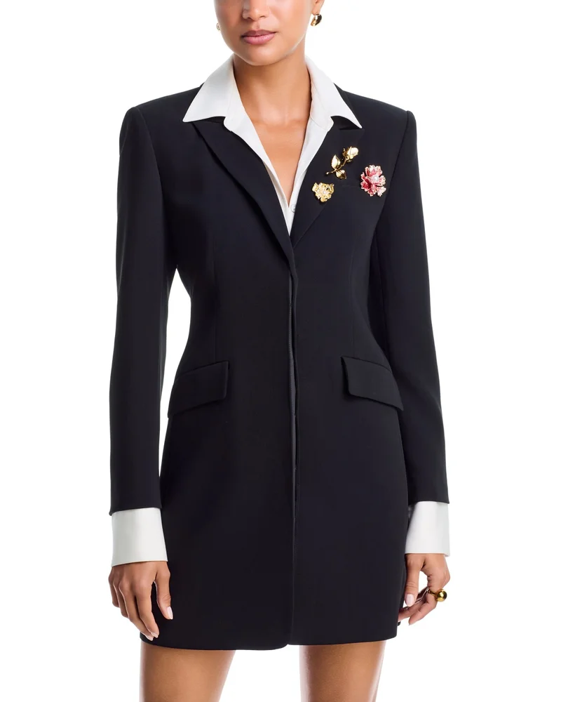 Indra Brooch Embellished Blazer Dress