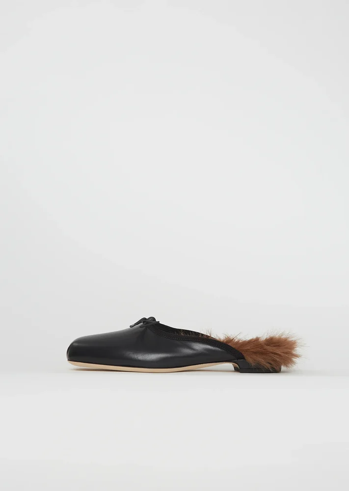 Faux Fur Lined Pointe Mule