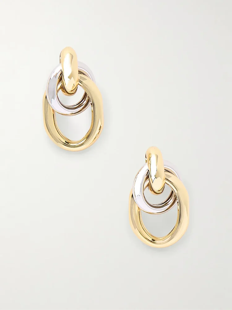 Two Tone Ami gold and rhodium-plated earrings