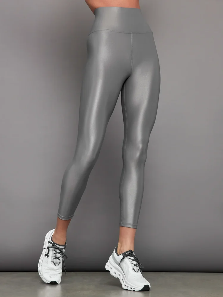 High Rise 7/8 Legging in Takara Shine, Steel Grey
