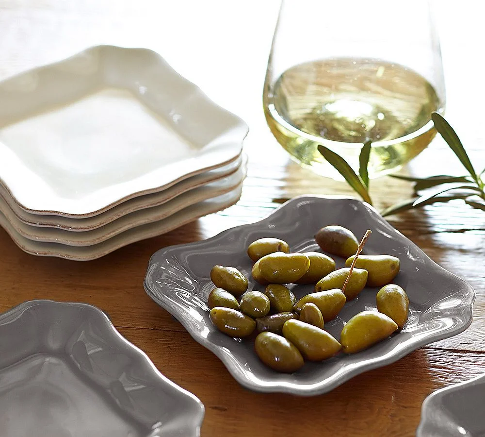 Handcrafted Stoneware Appetizer Plates, Set of 4