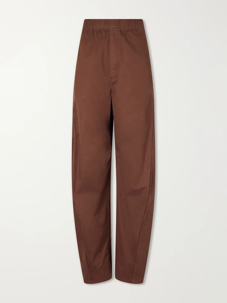 Garment-dyed cotton-blend gabardine wide-leg winslow pants