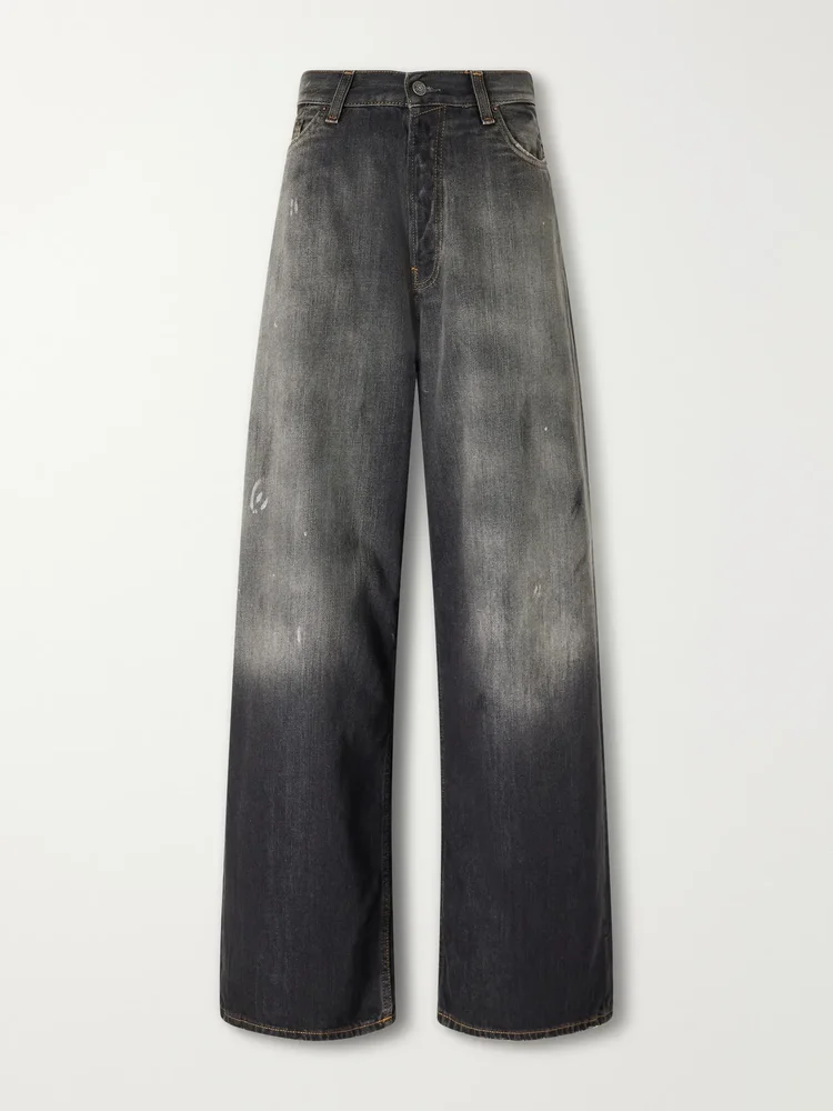 Mid-rise wide-leg jeans