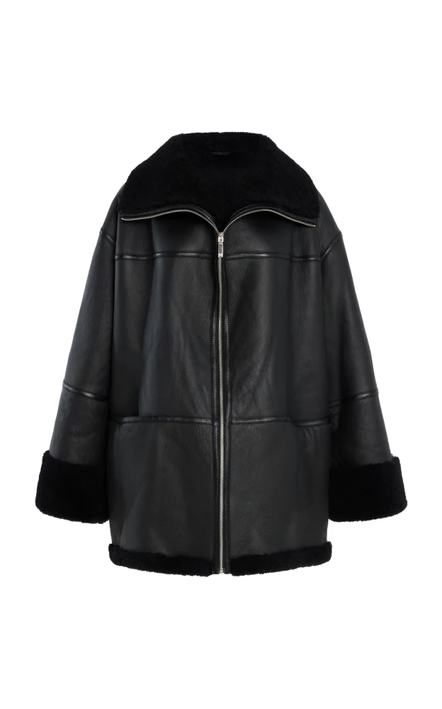 Menfi Oversized Shearling Coat