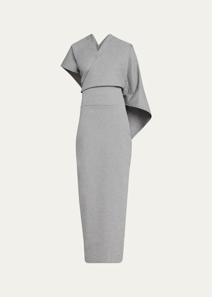 Allow Sculptural Cape Maxi Dress