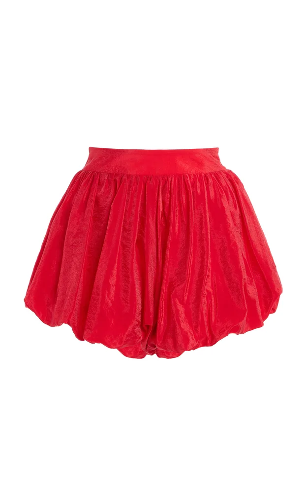 Alina Sheer Bubble-Hem Shorts