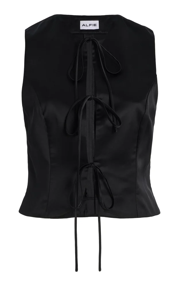 Neda Bow-Detail Satin Top