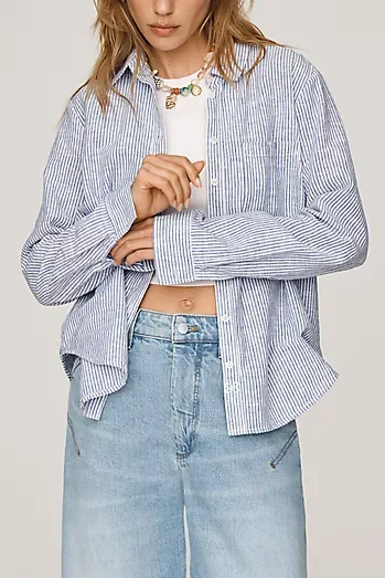 Maeve Kate Linen Cotton Classic Buttondown Shirt
