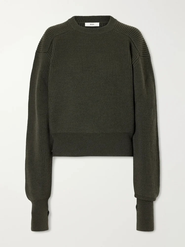 Ribbed virgin wool sweater