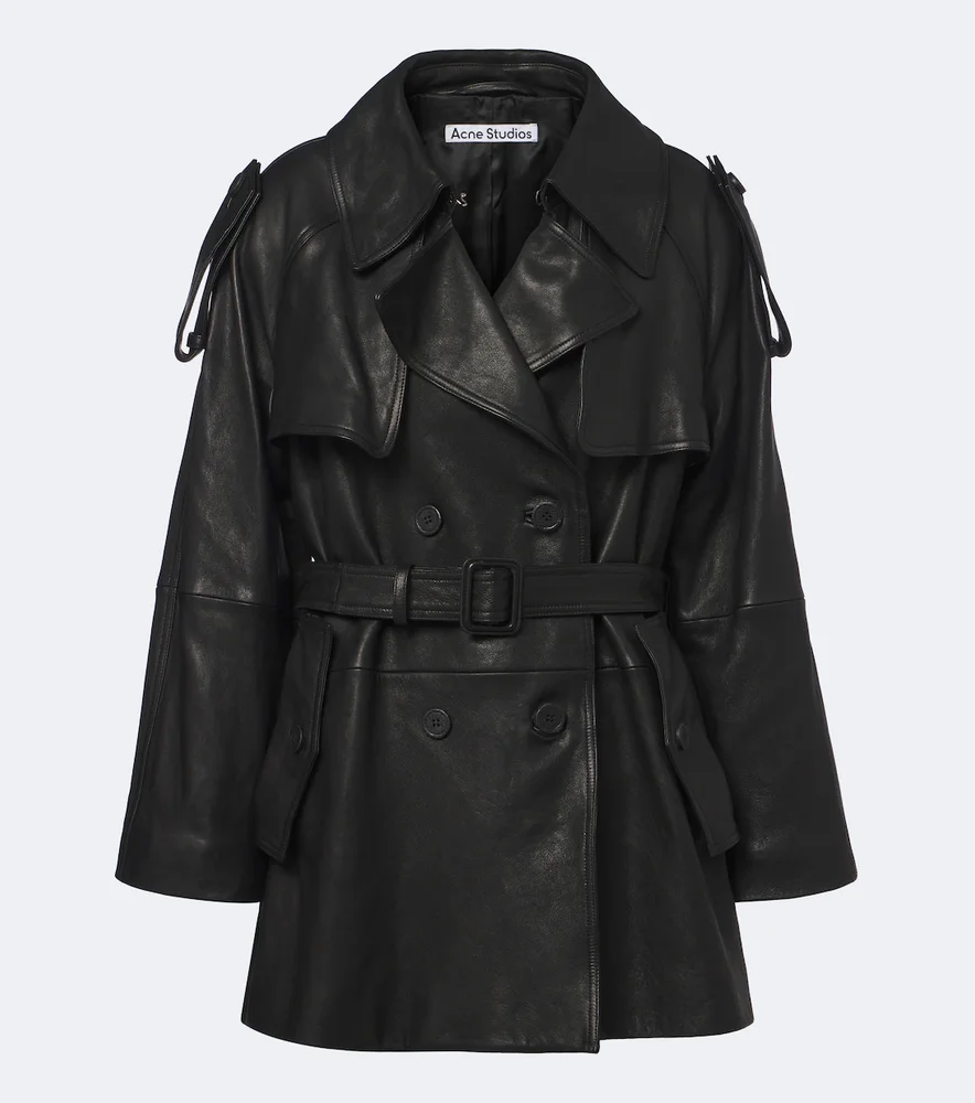 Leather trench coat
