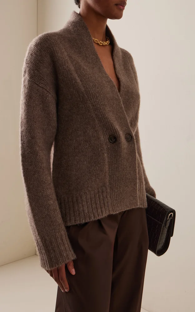 The Lowen Double-Breasted Cashmere-Silk Cardigan