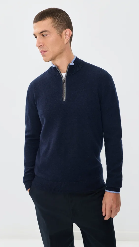 Sebonack Cashmere Blend Quarter Zip Sweater