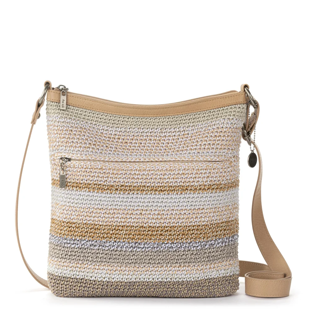Lucia Crossbody, Hand Crochet, Sand Stripe