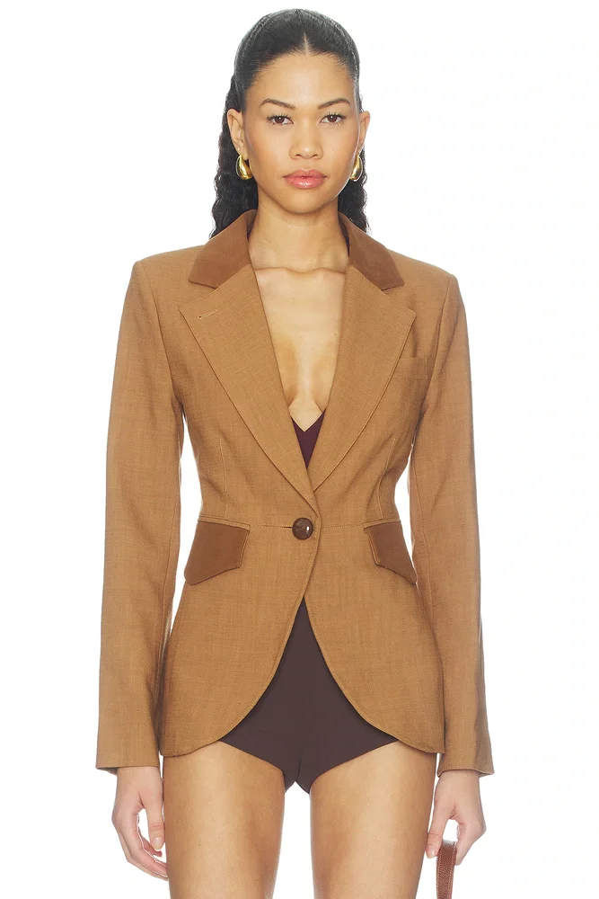 Blocked Seamed Blazer