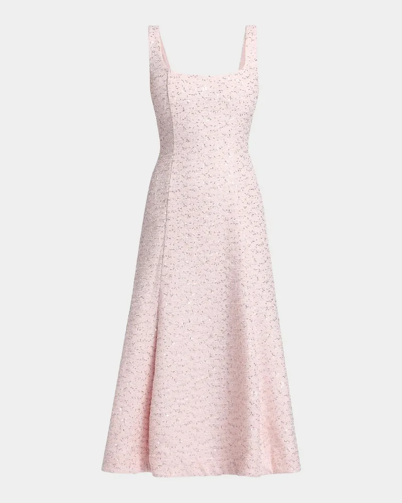 Meadow Embellished Tweed Midi-Dress