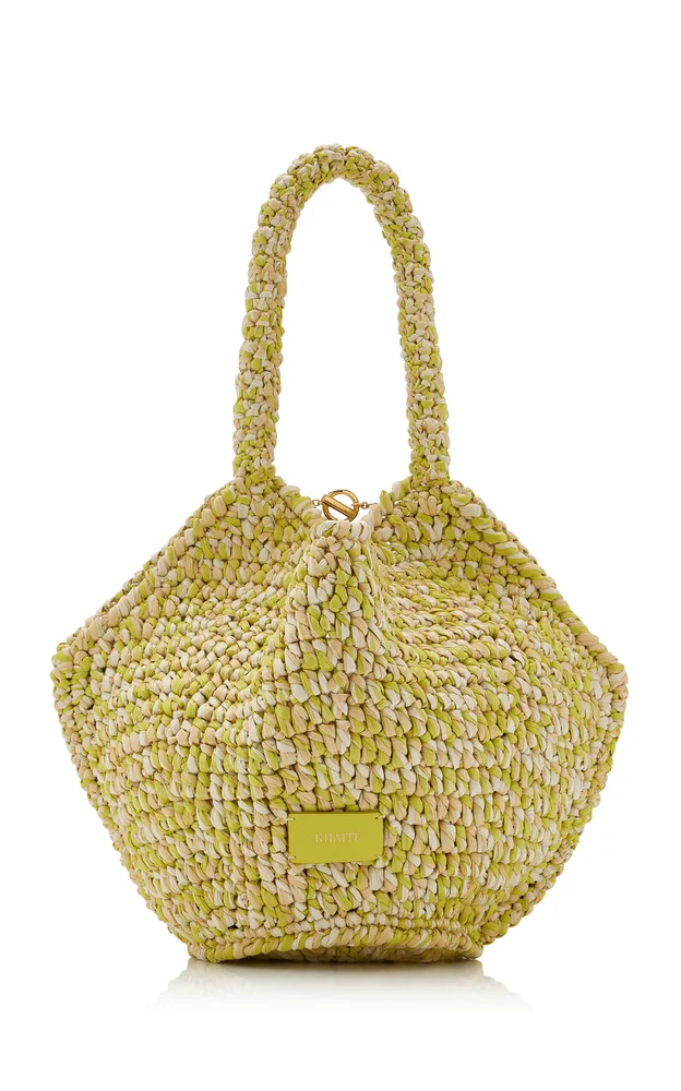 Lotus Mini Raffia Tote