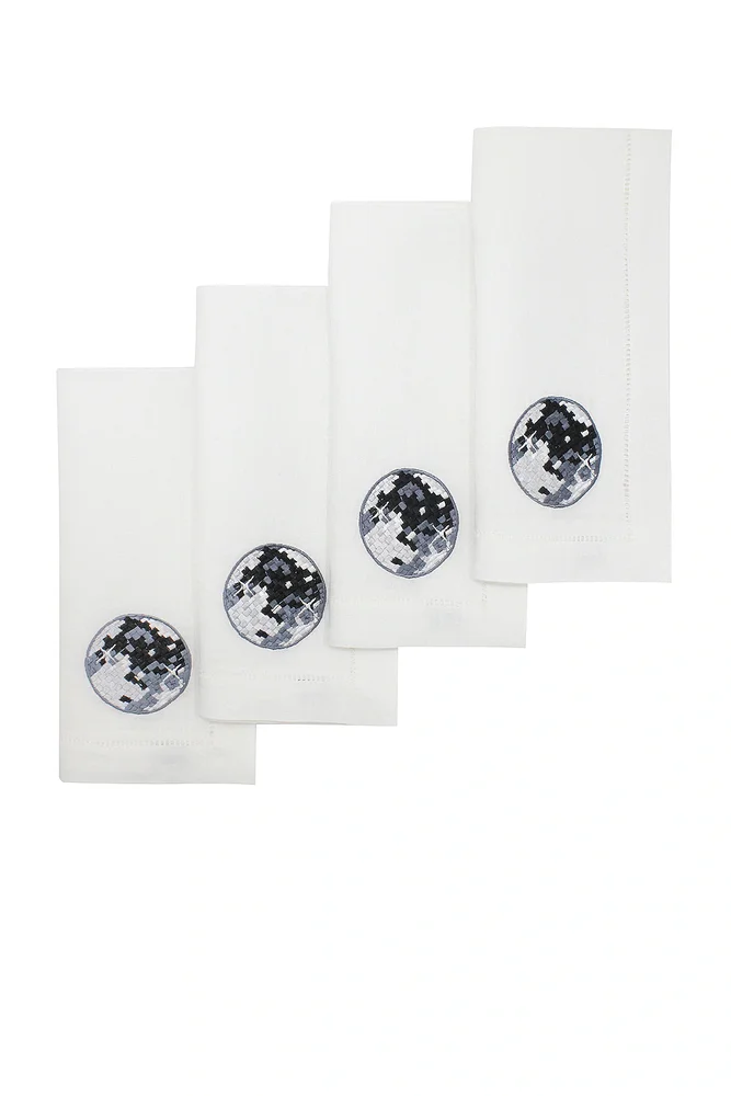 Disco Ball Dinner Napkins Set Of 4