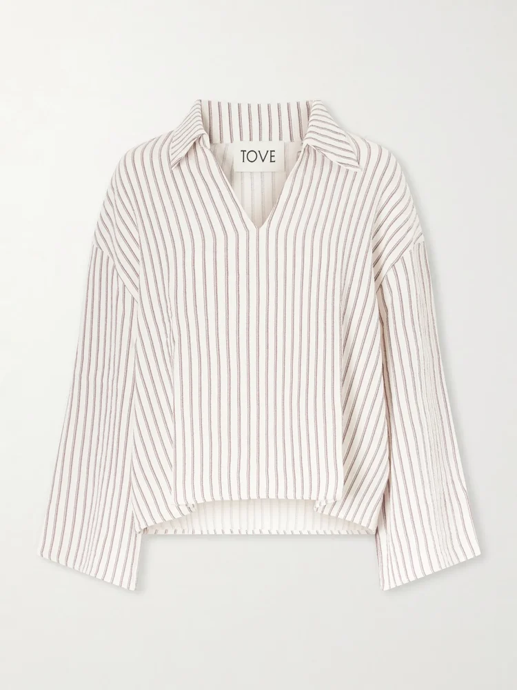 Striped seersucker shirt