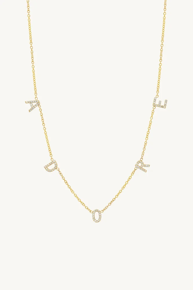 THE DIAMOND SPACED LETTER NECKLACE
