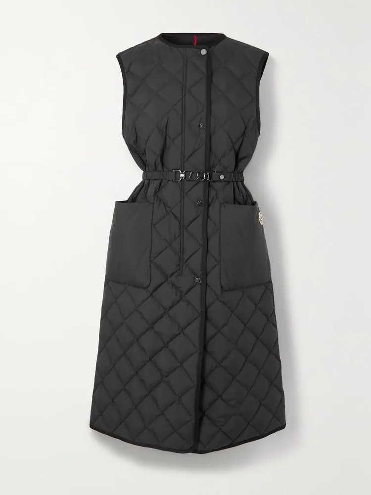 Butor appliquéd belted quilted shell down gilet